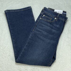 Chaps Ralph Lauren Womens Sz 8/29 Crop Kick Jeans Straight Leg Mid Rise 28x25